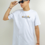 Camiseta Masculina Branca Básica com Estampa Carinha