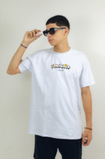 Camiseta Masculina Branca Básica com Estampa Carinha