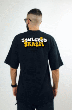 Camiseta Masculina Preta Básica com Estampa Carinha - Imagem 2