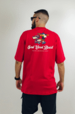 Camiseta Masculina Baseball Vermelha – Estilo Esportivo Casual - Imagem 2