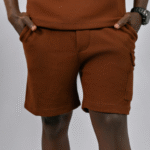 Bermuda Cargo Masculina em Malha Piquet Terra Cota