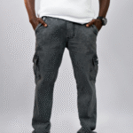 Calça Cargo Masculina Washed Black