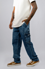 Calça Cargo Masculina Blue Wash - Imagem 2