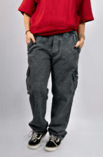 Calça Cargo Feminina Washed Black