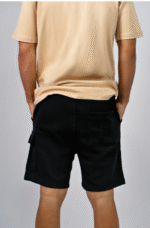 Bermuda Cargo Masculina em Malha Piquet Preta - Imagem 3