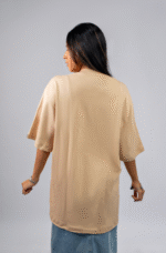 Camiseta Oversized Feminina Creme em Algodão Premium - Imagem 3