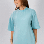 Camiseta Feminina Aqua Oversized em Algodão Premium