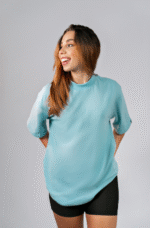 Camiseta Feminina Aqua Oversized em Algodão Premium - Imagem 4