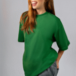 Camiseta Oversized Feminina Green Deep em Algodão Premium