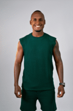 Regata Masculina Muscle Tee Green Deep em Malha Texturizada