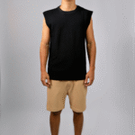 Regata Masculina Muscle Tee Preta em Malha Texturizada