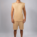 Regata Masculina Muscle Tee Areia em Malha Texturizada