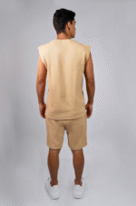 Regata Masculina Muscle Tee Areia em Malha Texturizada - Imagem 3